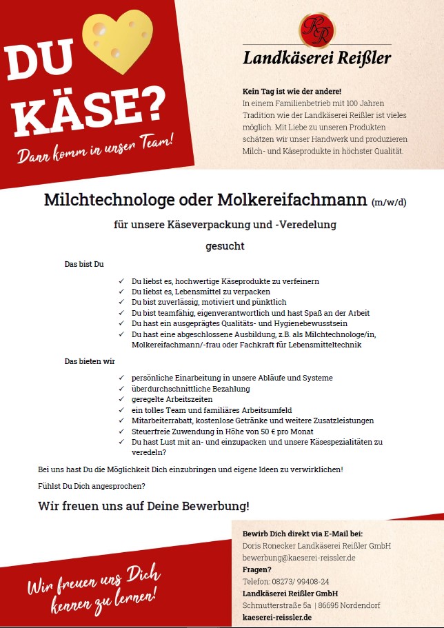 Molkereifachkraft (m/w/d)
