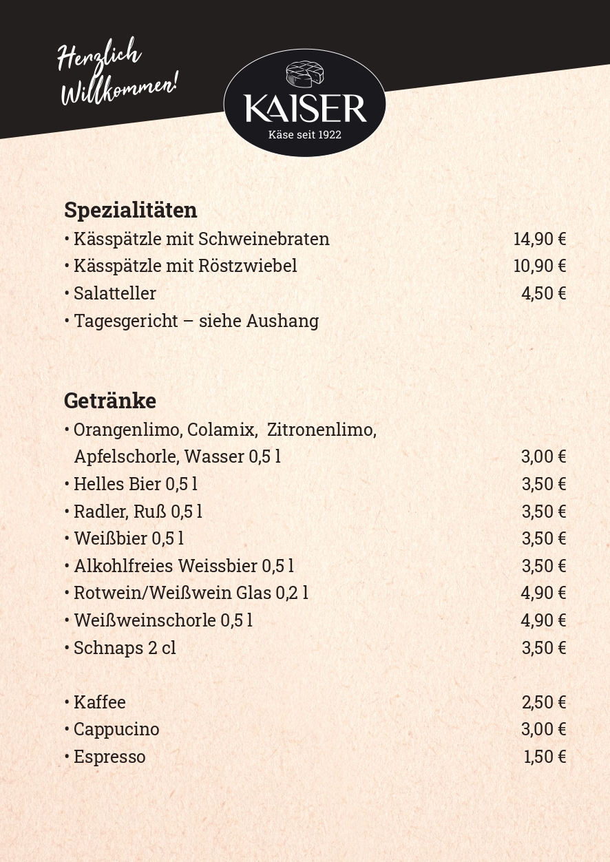 Speisekarte