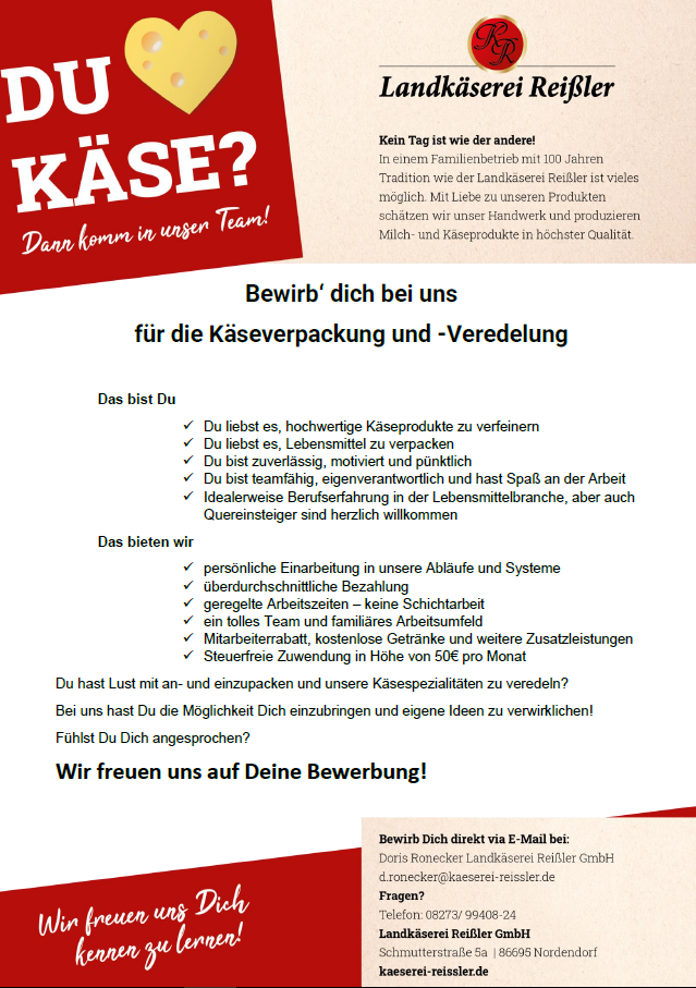Käseverpackung und -Veredelung